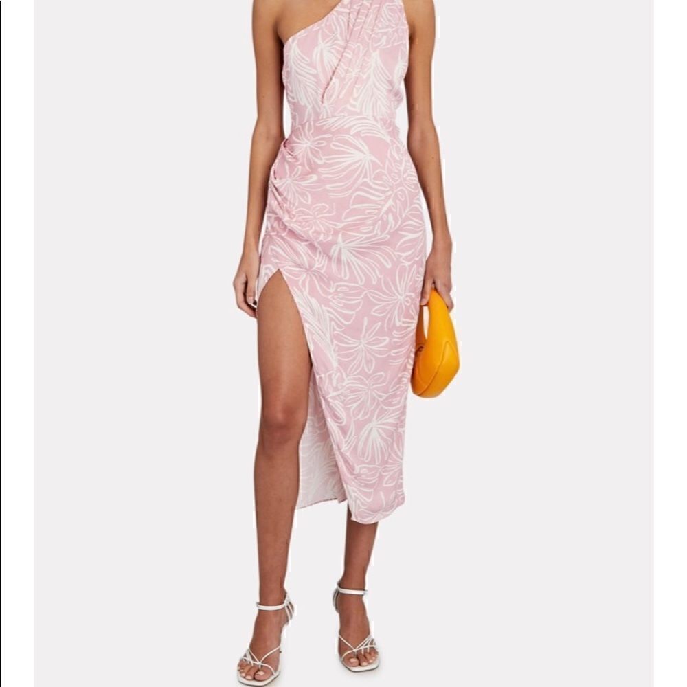 Saylor Emiliana One Shoulder Pink Dress Small